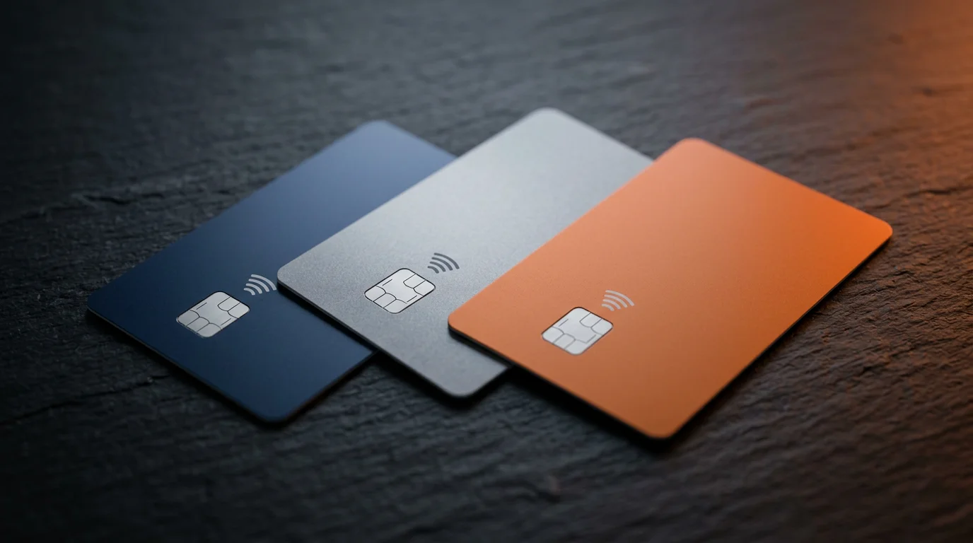 Tri Mastercard kartice - debitna, kreditna i prepaid na tamnoj podlozi